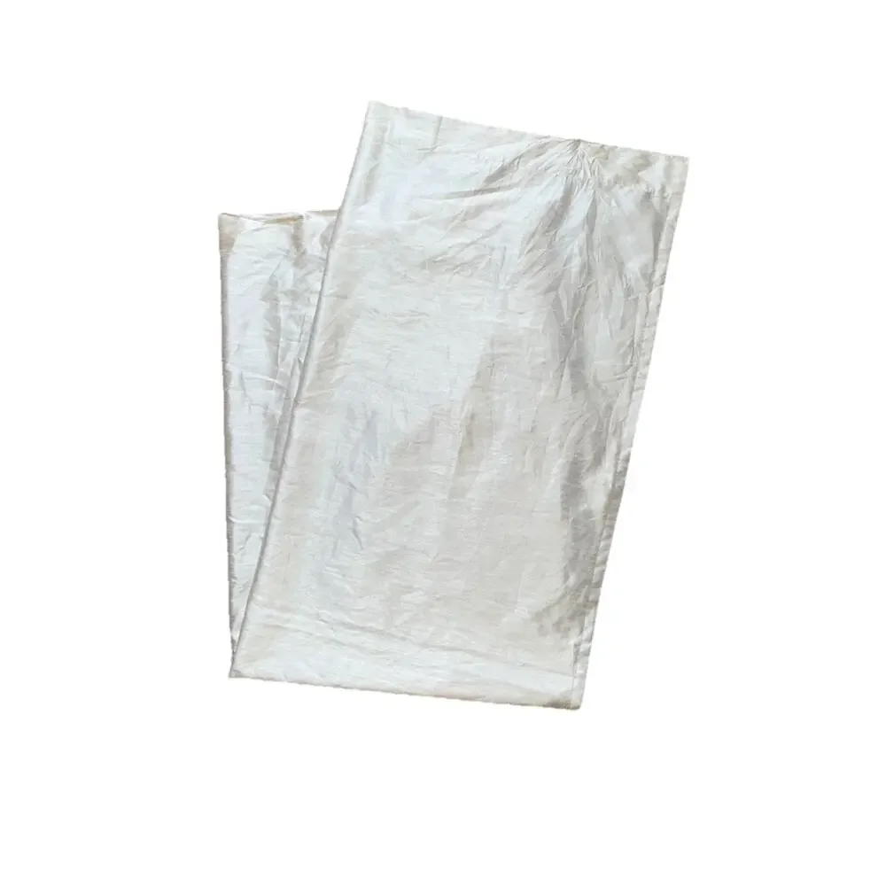 2 Faux Silk Ivory Off White Curtains Panels Drapes Lined Rod Pocket Long Pair